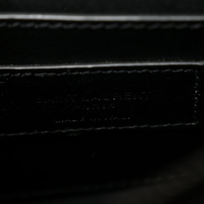 Saint Laurent Sheepskin Matelasse Chevron Monogram Medium College Bag Black 7 of 11