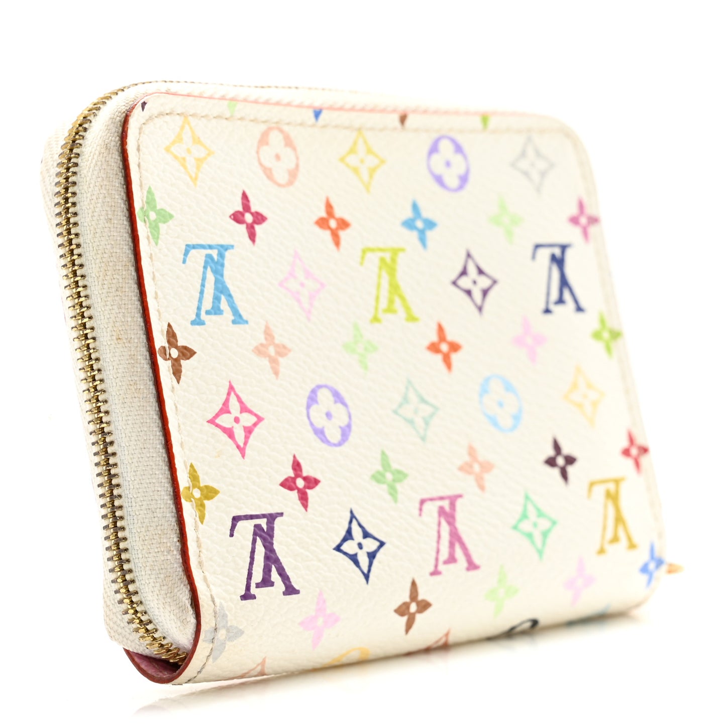 Monogram Multicolor Zippy Coin Purse Wallet White Litchi