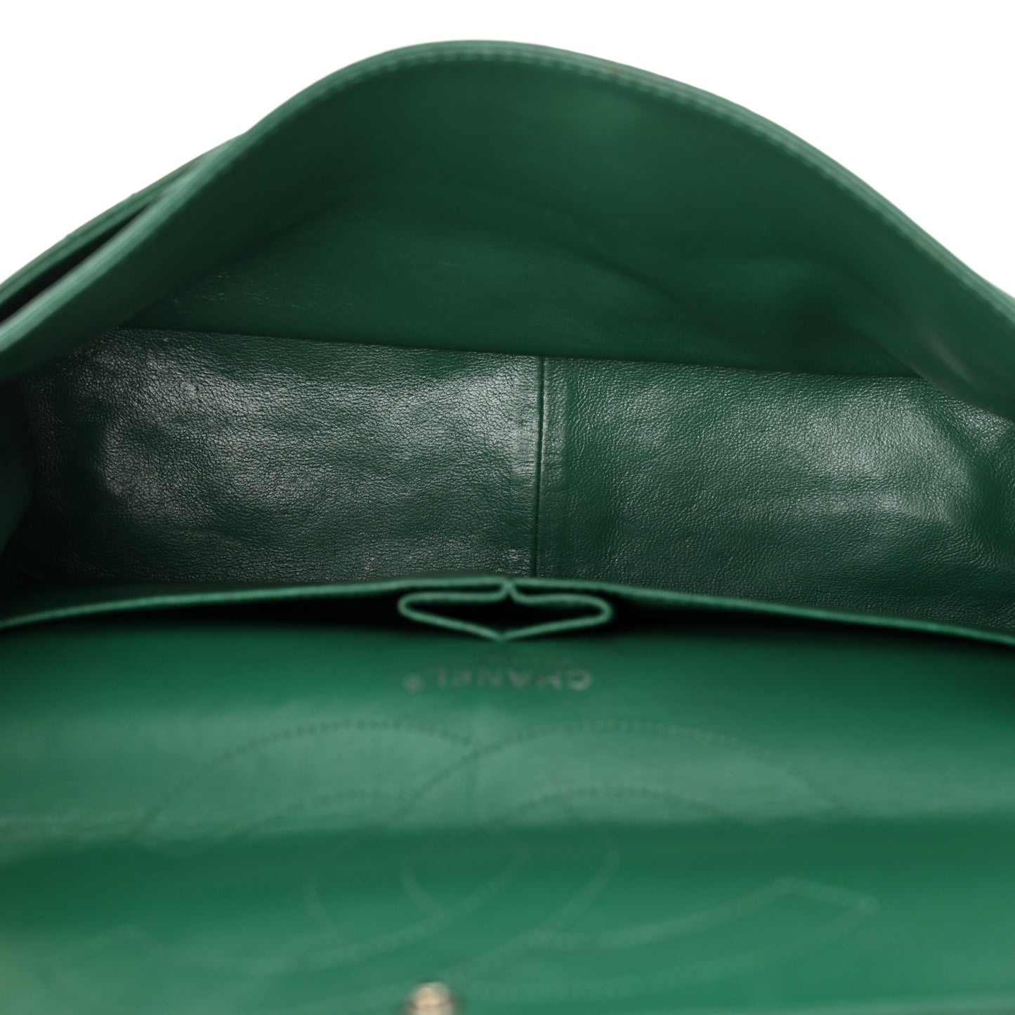 Distressed Patent Quilted 2.55 Reissue 227 Flap Green