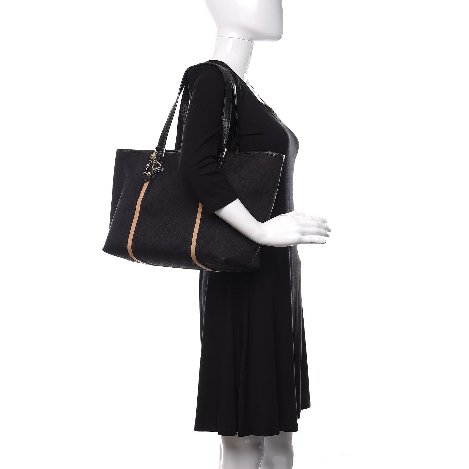 Gucci Monogram Large Jolicoeur Tote Black 2 of 13