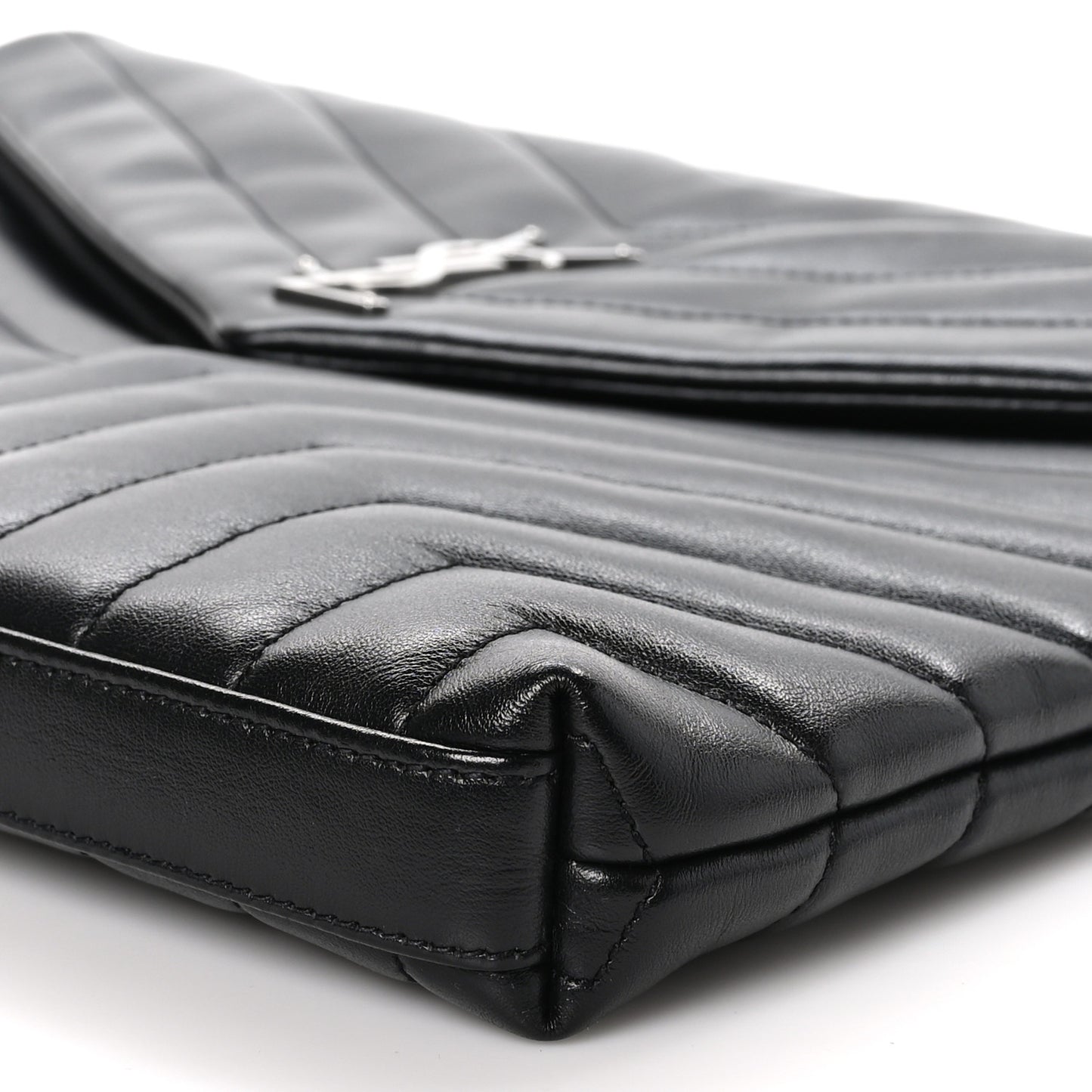 Calfskin Y Quilted Monogram Loulou Document Holder Black