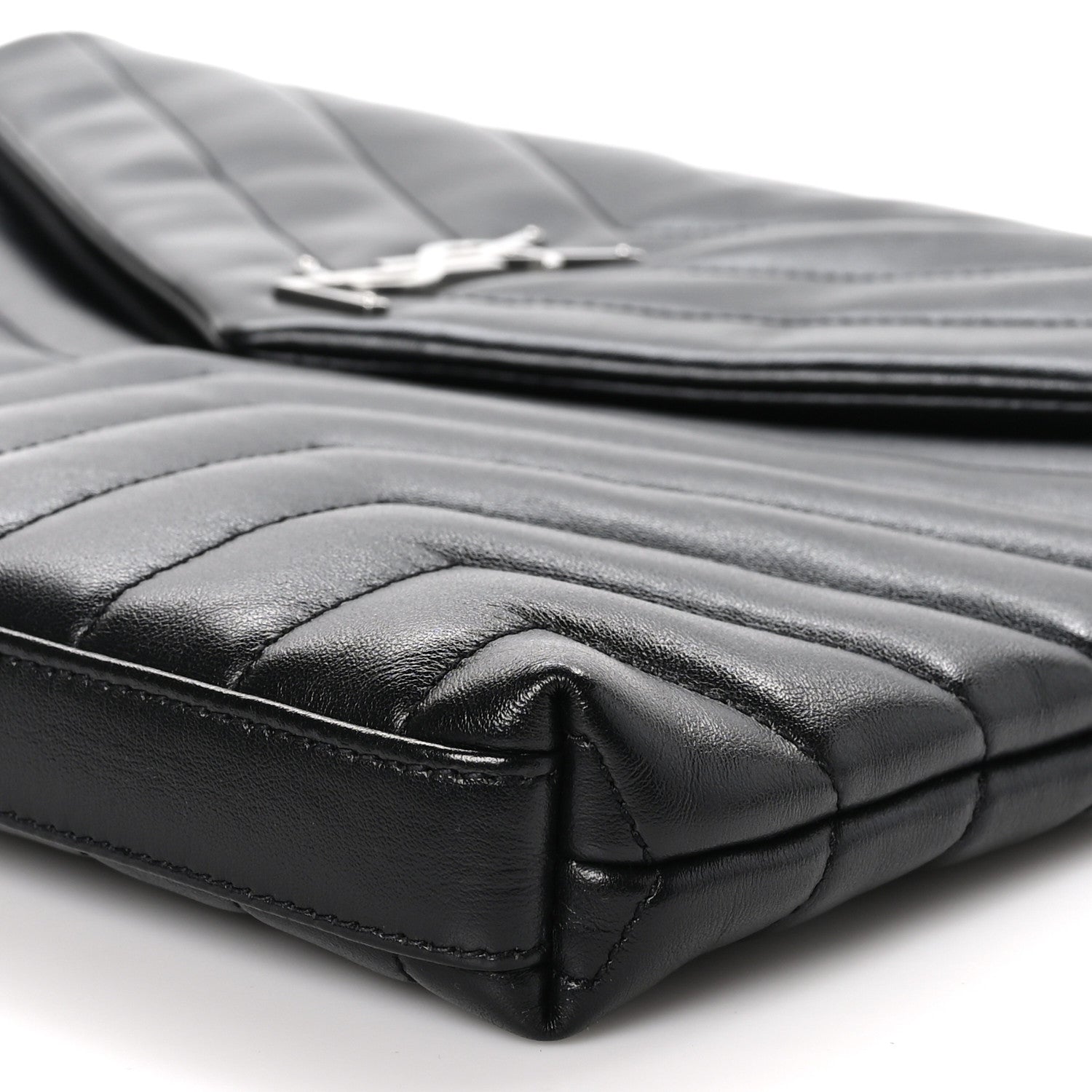 Saint Laurent Calfskin Y Quilted Monogram Loulou Document Holder Black 10 of 10
