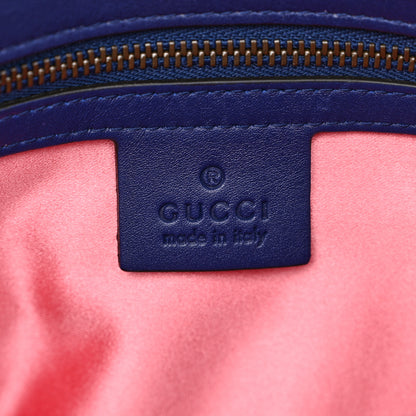Gucci Velvet Matelasse Small GG Marmont Shoulder Bag Cobalt Blue 7 of 10
