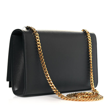 Saint Laurent Grain De Poudre Small Classic Monogram Kate Tassel Satchel Dark Smog 4 of 10