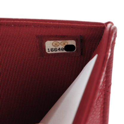 Chanel Caviar Quilted Zipped Pocket Wallet Red 8 of 8