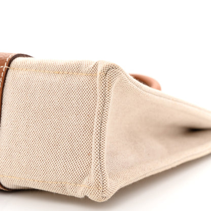 Hermes Toile Taurillon Clemence Sac Harnais Tote MM Beige Gold 11 of 12