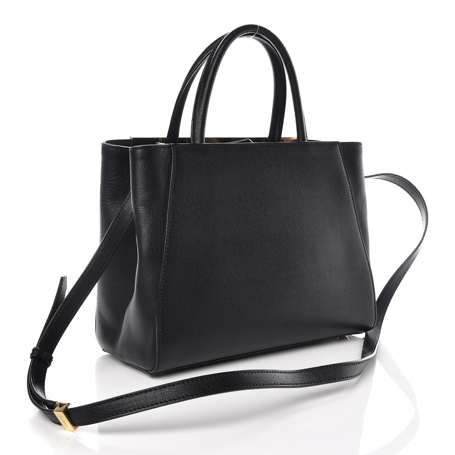 Fendi Vitello Elite Petite 2Jours Tote Black 4 of 11