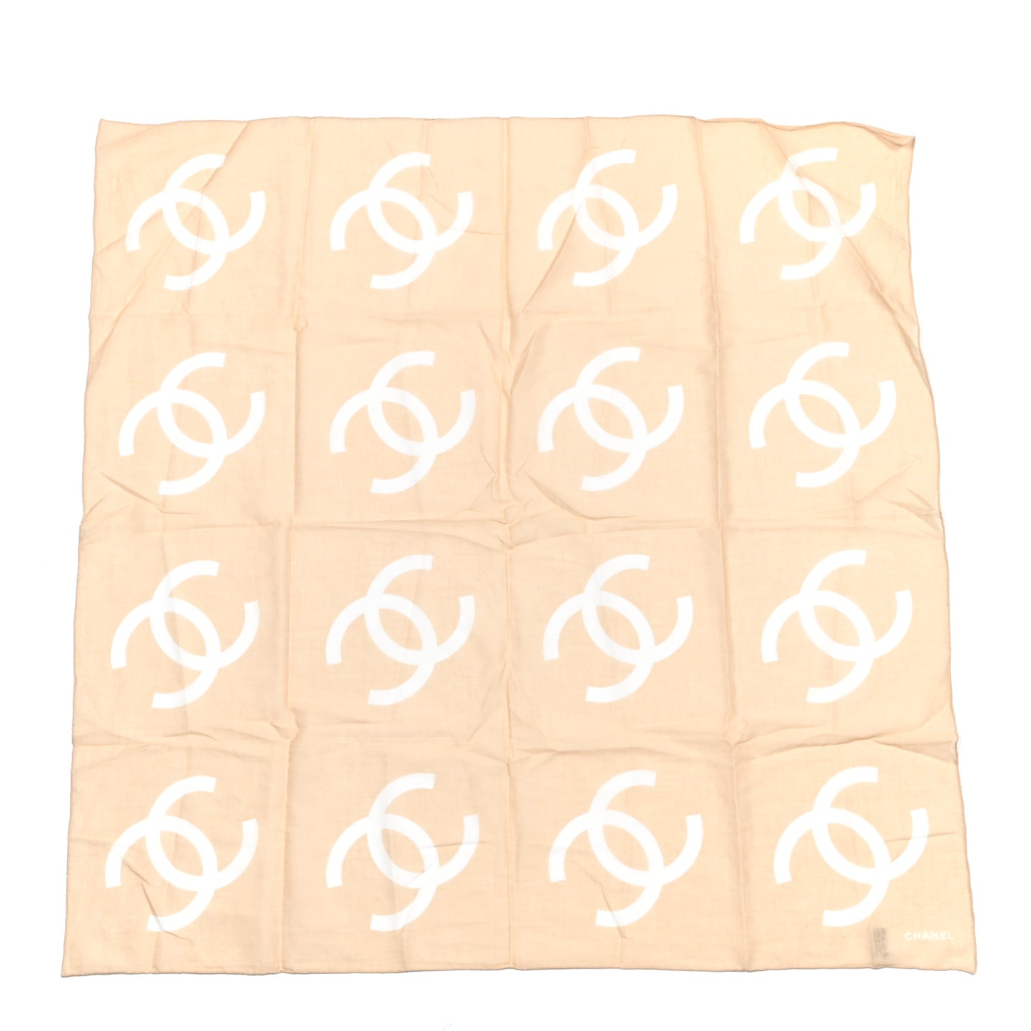 Cotton CC Scarf Beige Ecru