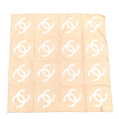 Chanel Cotton CC Scarf Beige Ecru 1 of 4