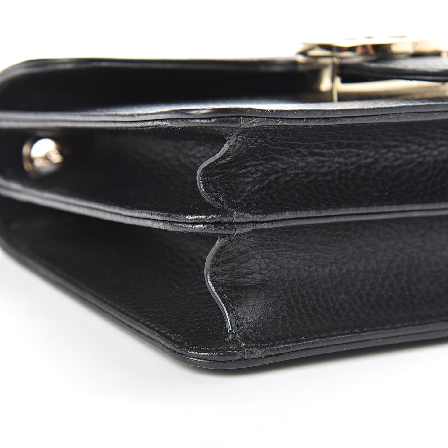 Dollar Calfskin Small Interlocking G Shoulder Bag Black
