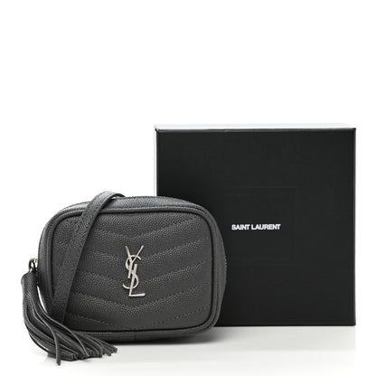Saint Laurent Grain De Poudre Matelasse Monogram Baby Lou Camera Bag Dark Smog 10 of 10