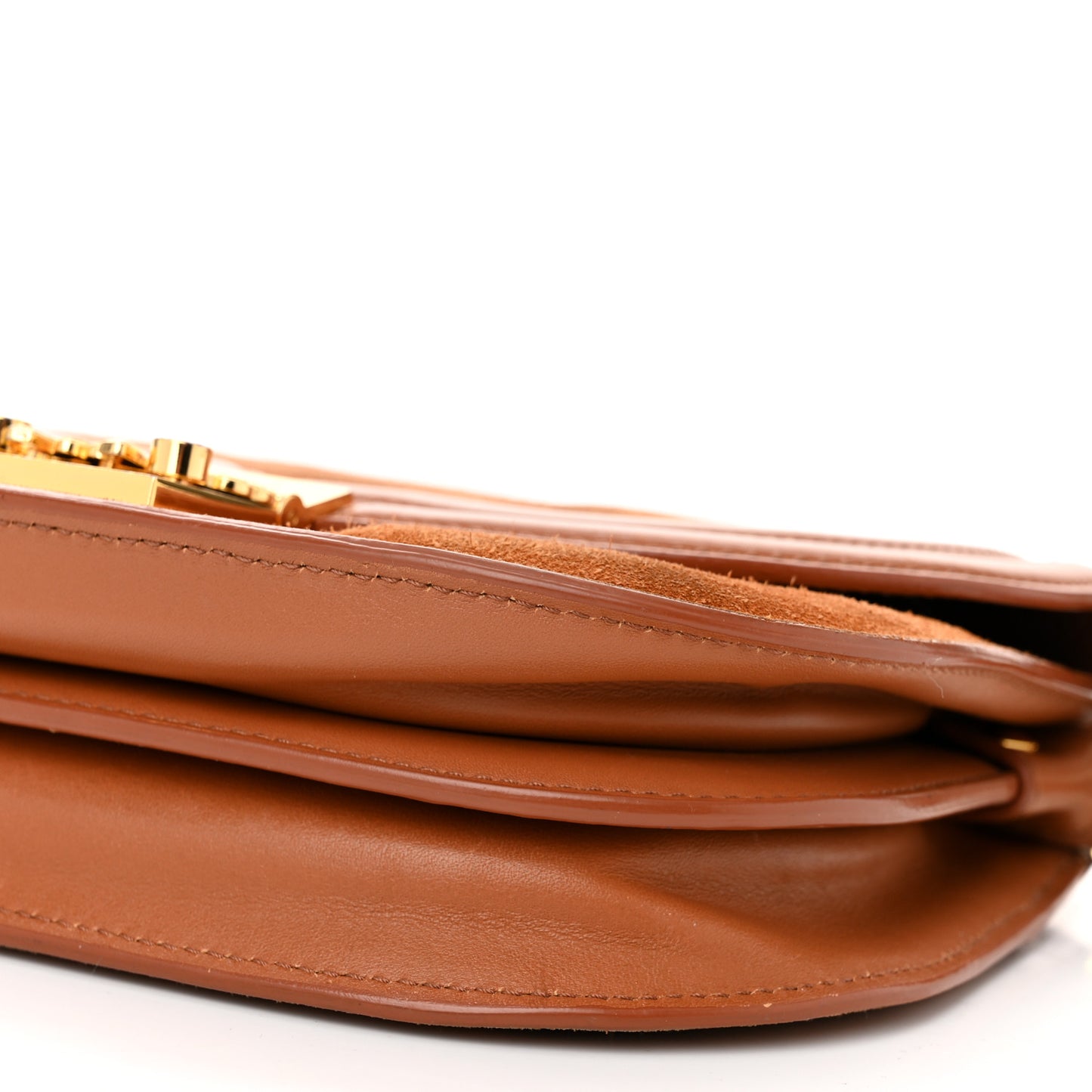 Suede Calfskin Trisha Small Shoulder Bag Brown