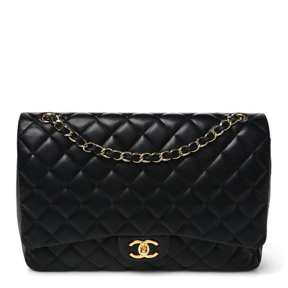 Chanel Lambskin Quilted Maxi Double Flap Black 1 of 9