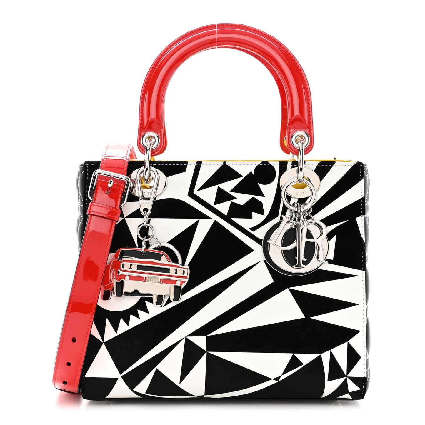 X MATTHEW PORTER Patent Printed Calfskin Cannage Medium Lady Multicolor