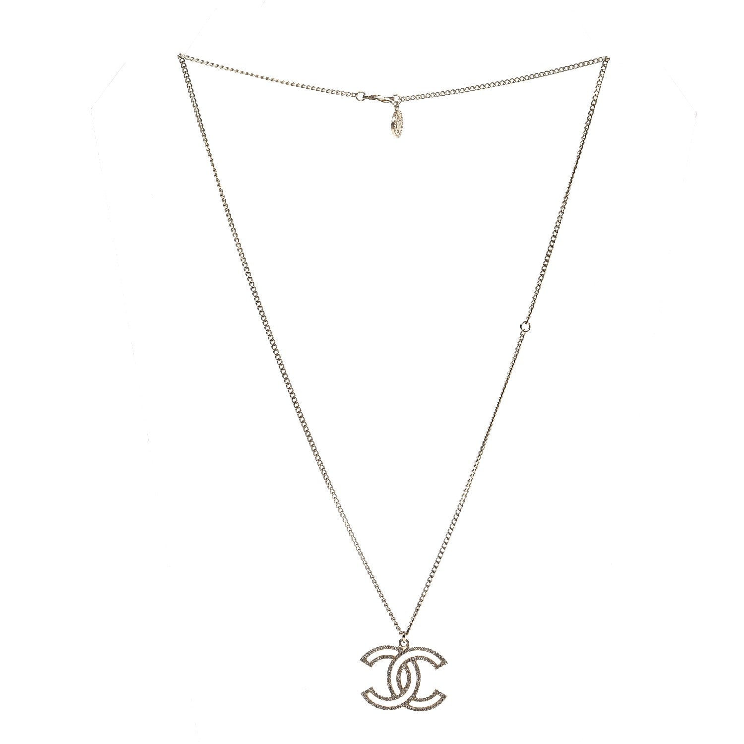 Chanel Crystal CC 100 Anniversary Necklace Gold 3 of 4
