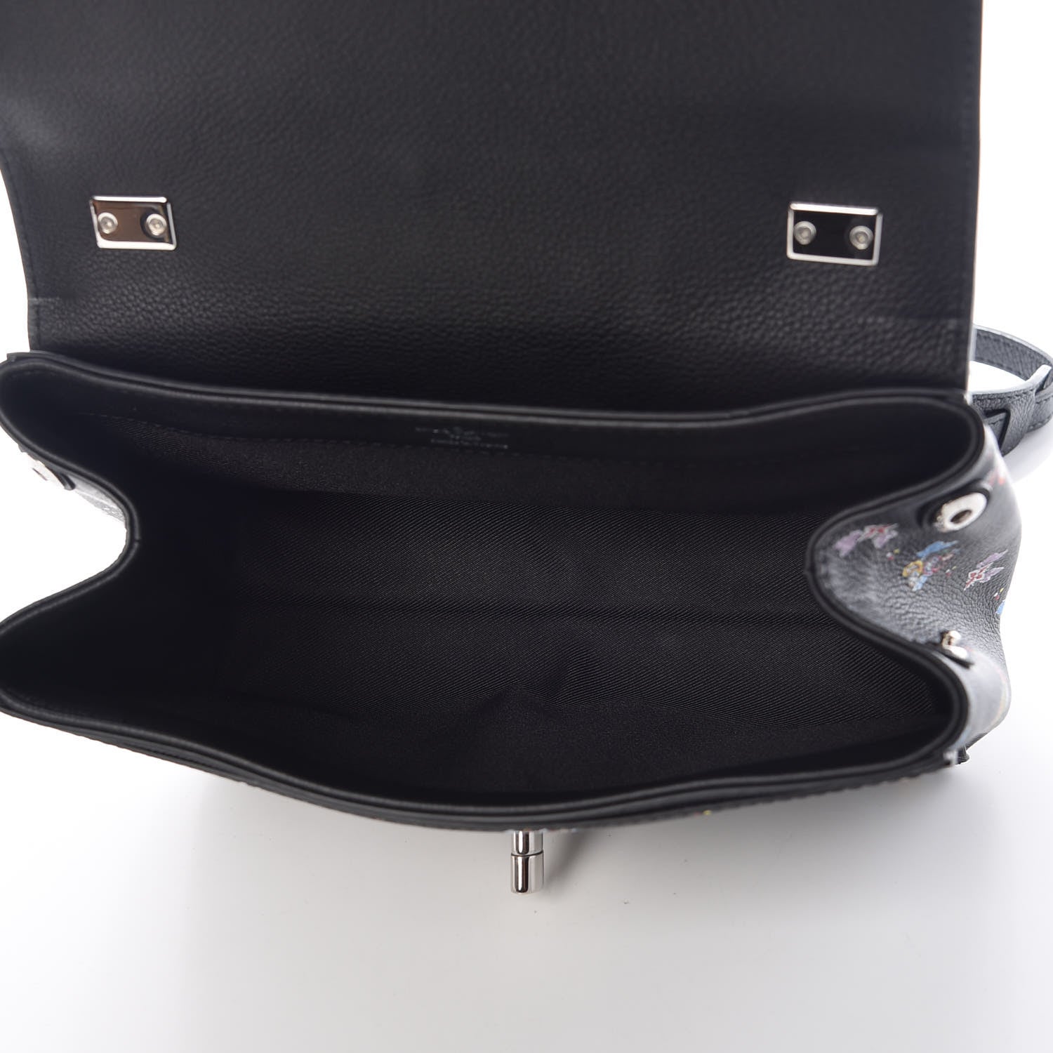 Louis Vuitton Soft Calfskin Lockme II Floral Chain Bag BB Black 5 of 10