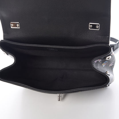 Louis Vuitton Soft Calfskin Lockme II Floral Chain Bag BB Black 5 of 10