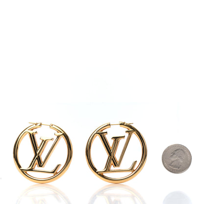 Louis Vuitton Metal Louise Hoop Earrings Gold 2 of 4