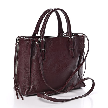 Balenciaga Calfskin Papier Mini A4 Zip Around Tote Rouge Aubergine 3 of 12