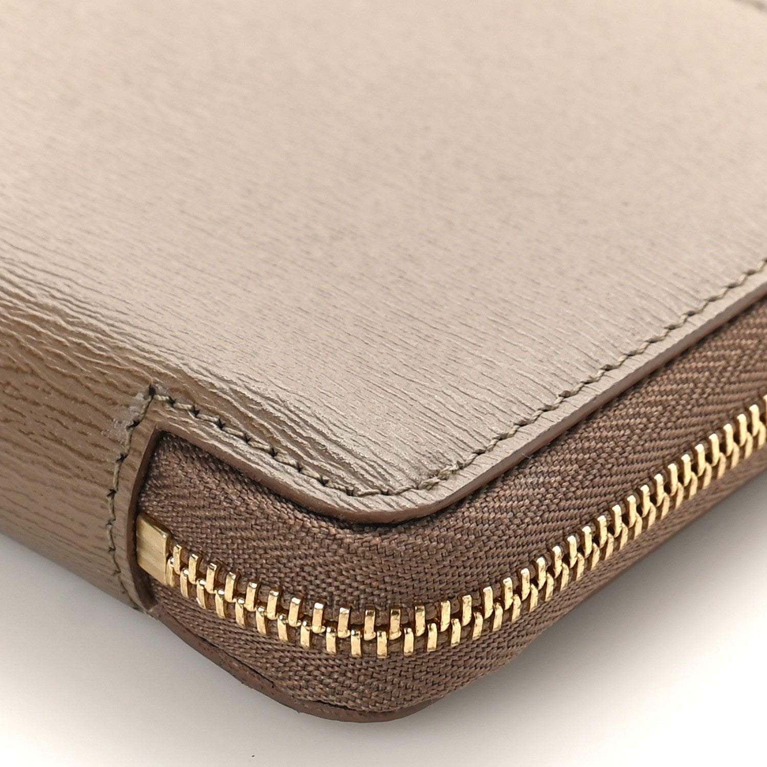 Celine Grained Calfskin Compact Zipped Wallet Kohl 8 of 9