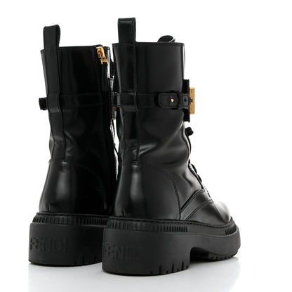 Fendi Vitello Abrasivato Fendigraphy 50mm Biker Boots 36.5 Black 4 of 9