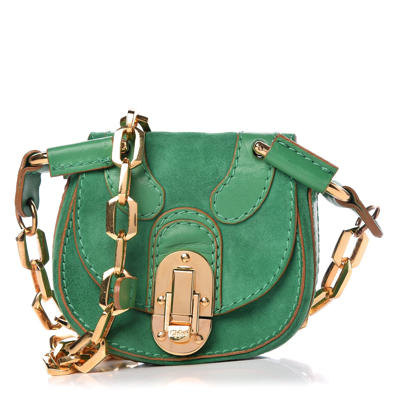 Chloe Suede Chain Bag Green 1 of 9