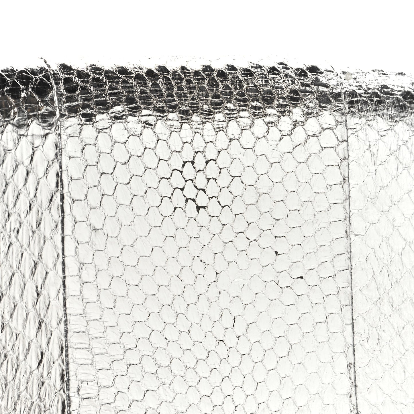 Metallic Calfskin Snakeskin Embossed Madeline Crossbody Bag Silver