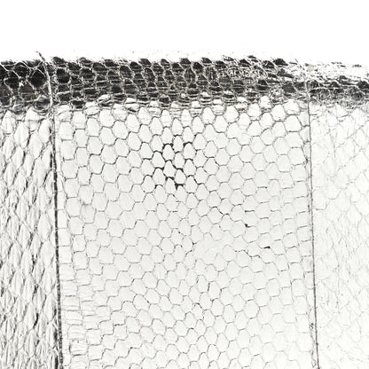 Jimmy Choo Metallic Calfskin Snakeskin Embossed Madeline Crossbody Bag Silver 13 of 13