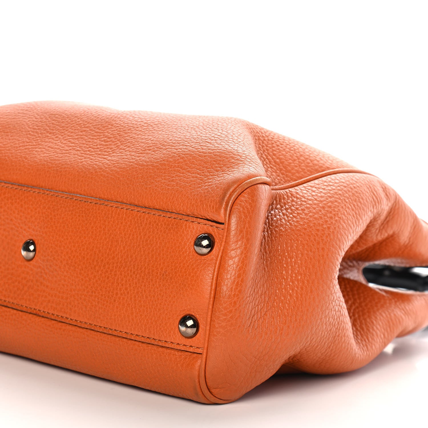 Gucci Calfskin Small Bamboo Shopper Tote Orange 6 of 9