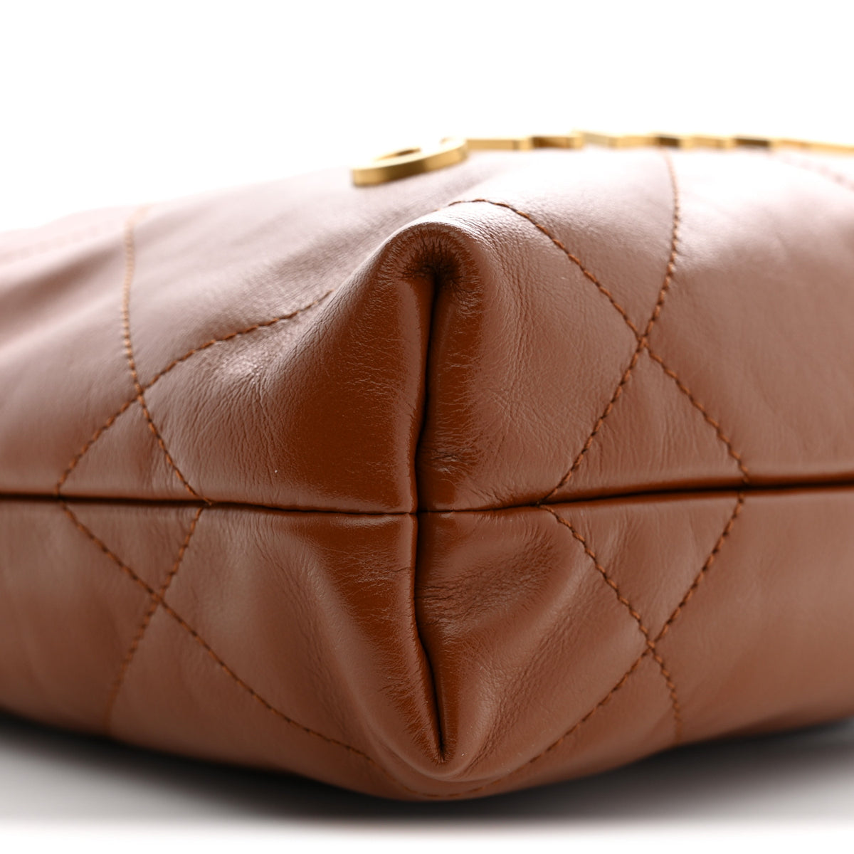 Chanel Shiny Calfskin Quilted Mini Chanel 22 Light Brown 9 of 11