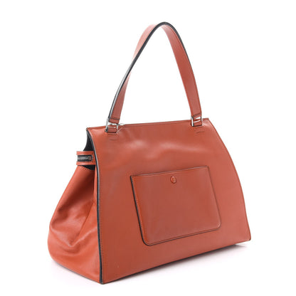 Celine Grained Calfskin Large Edge Shoulder Bag Orange 3 of 15