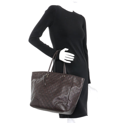 Gucci Guccissima Medium Bree Zippered Tote Chocolate 2 of 7