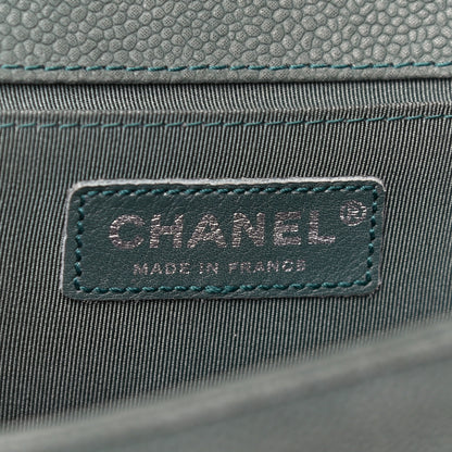 Chanel Iridescent Caviar Quilted Medium Boy Flap Green 5 of 21