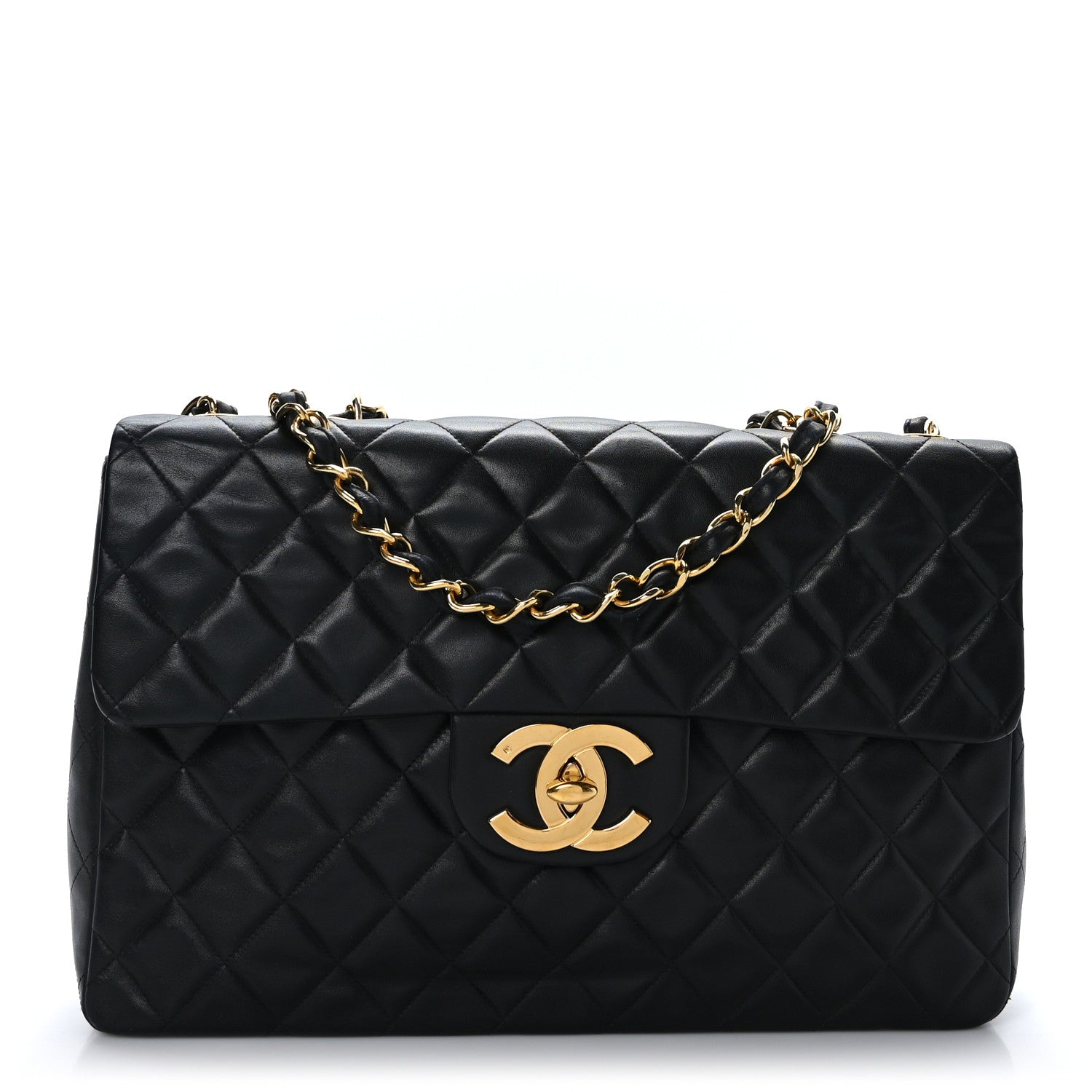 Chanel Lambskin Quilted XL Jumbo Single Flap Black 1 of 10