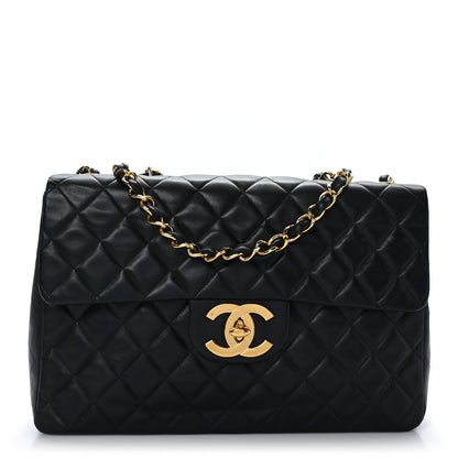 Chanel Lambskin Quilted XL Jumbo Single Flap Black 1 of 10