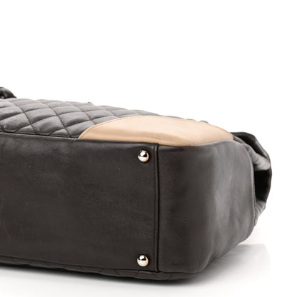 Chanel Calfskin Quilted Large Cambon Flap Brown Beige 9 of 17