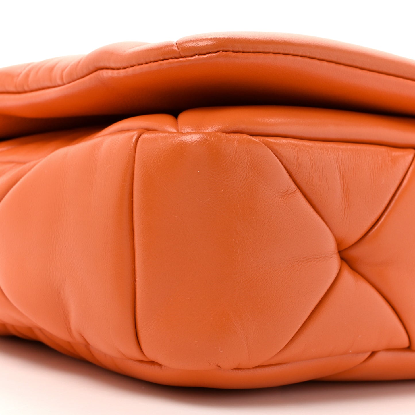 Nappa Triangle Quilted Medium Patchwork System Flap Bag Arancio