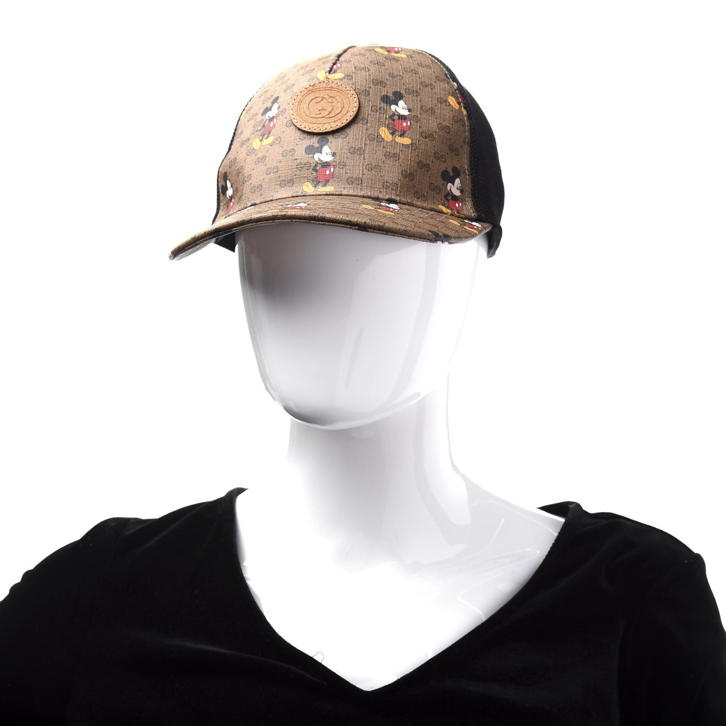 X DISNEY Mini Vintage GG Supreme Monogram Mickey Mouse Baseball Hat M Beige Vintage Sun Oil