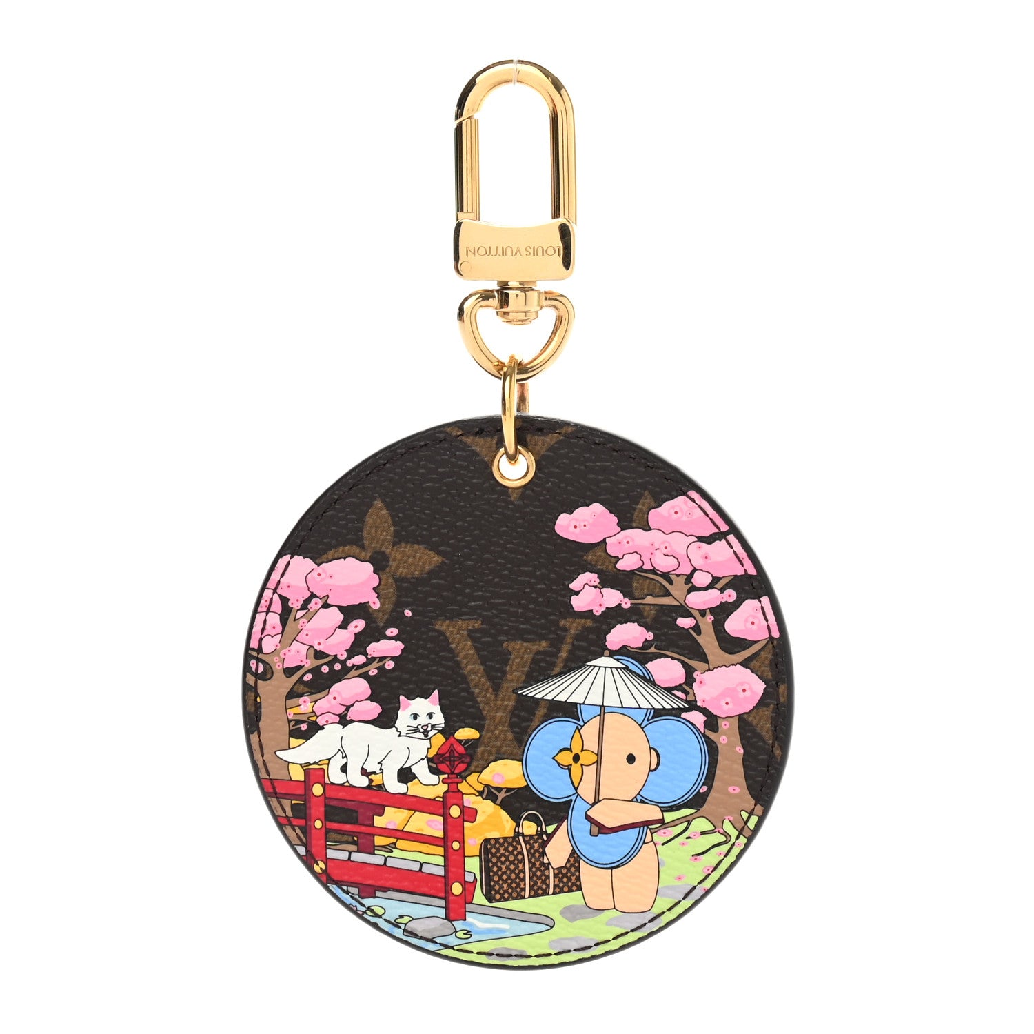 Louis Vuitton Monogram 2021 Christmas Animation Japanese Garden Bag Charm Key Ring Wisteria Pink 1 of 4