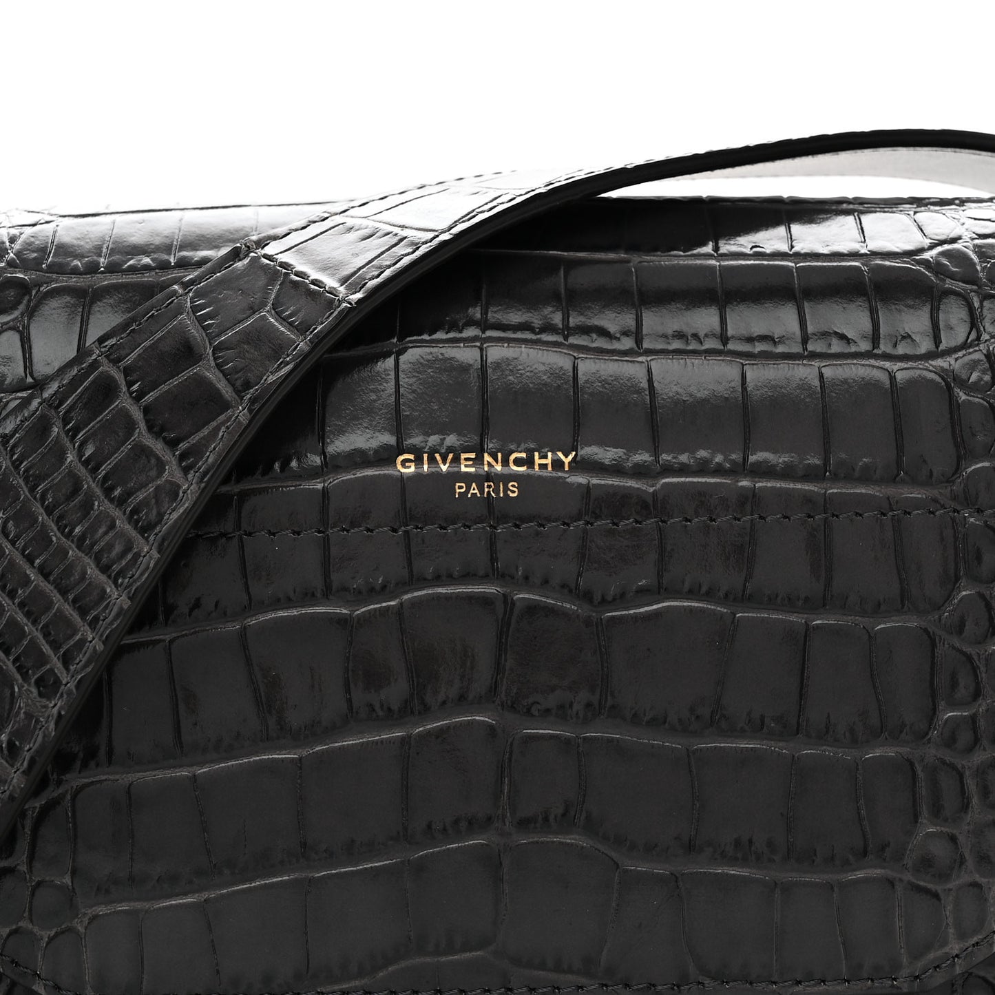 Calfskin Crocodile Embossed Small Eden Storm Grey