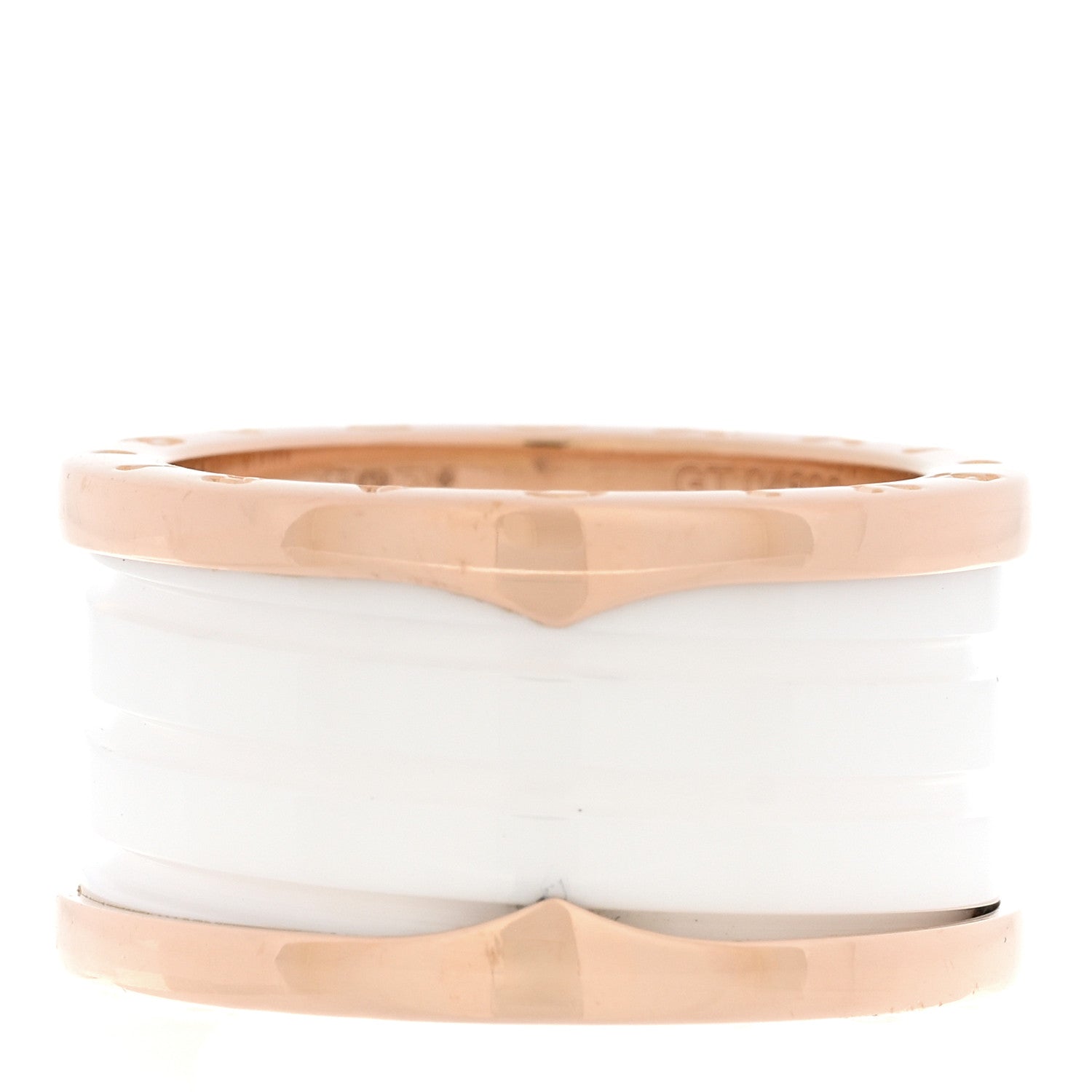 Bulgari 18K Rose Gold White Ceramic B.Zero1 Four-Band Ring 54 6.75 3 of 6