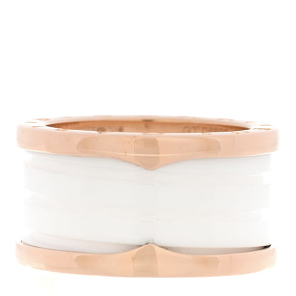 Bulgari 18K Rose Gold White Ceramic B.Zero1 Four-Band Ring 54 6.75 3 of 6