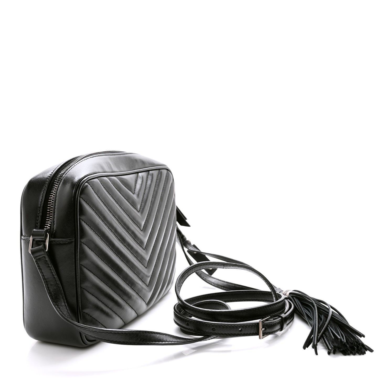 Calfskin Matelasse Monogram Lou Camera Bag Black