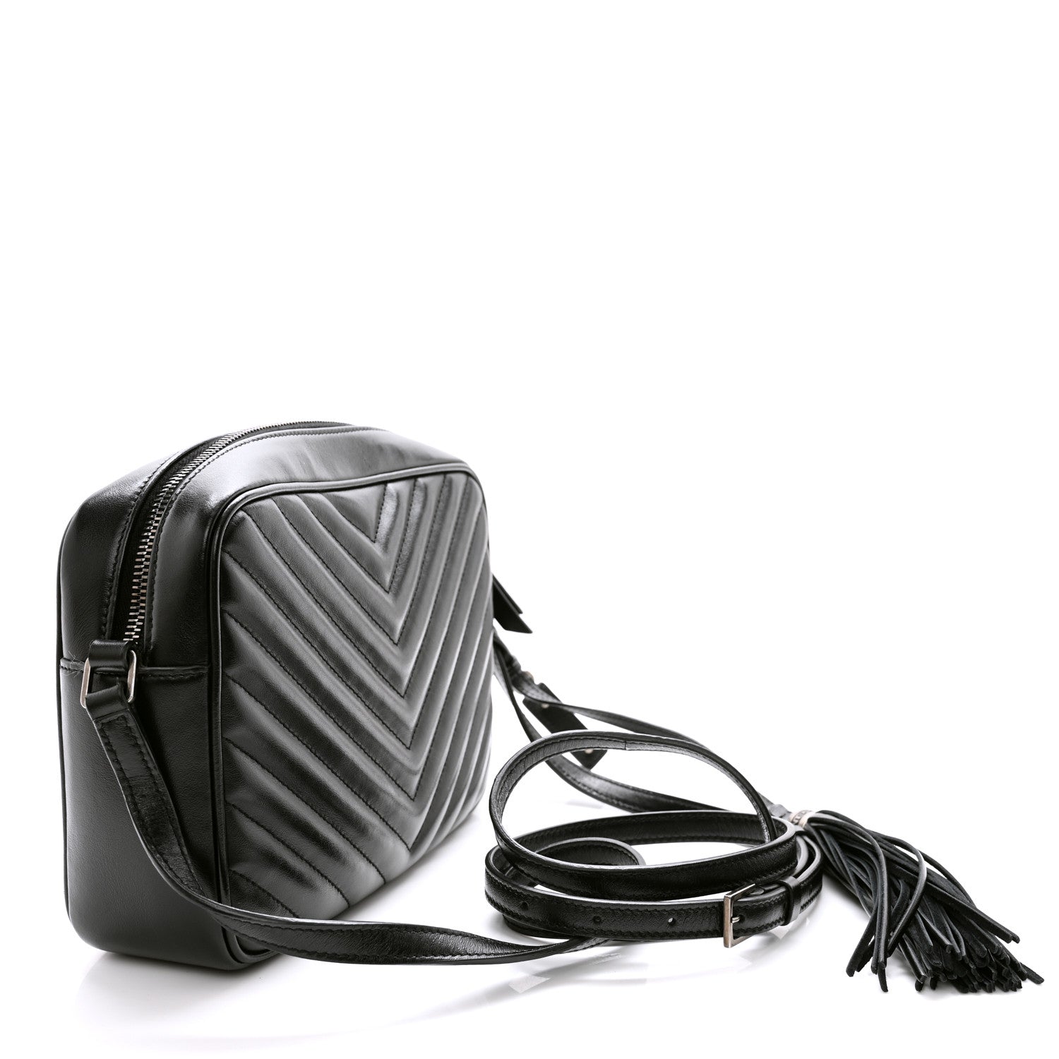 Saint Laurent Calfskin Matelasse Monogram Lou Camera Bag Black 3 of 13