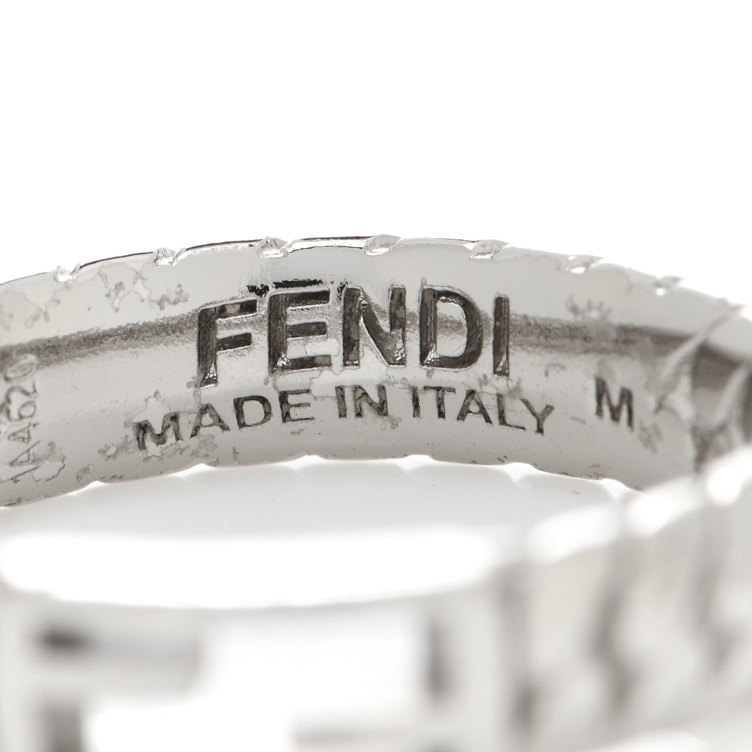 Fendi Metal FF Chain Ring 54 7 Silver 4 of 4