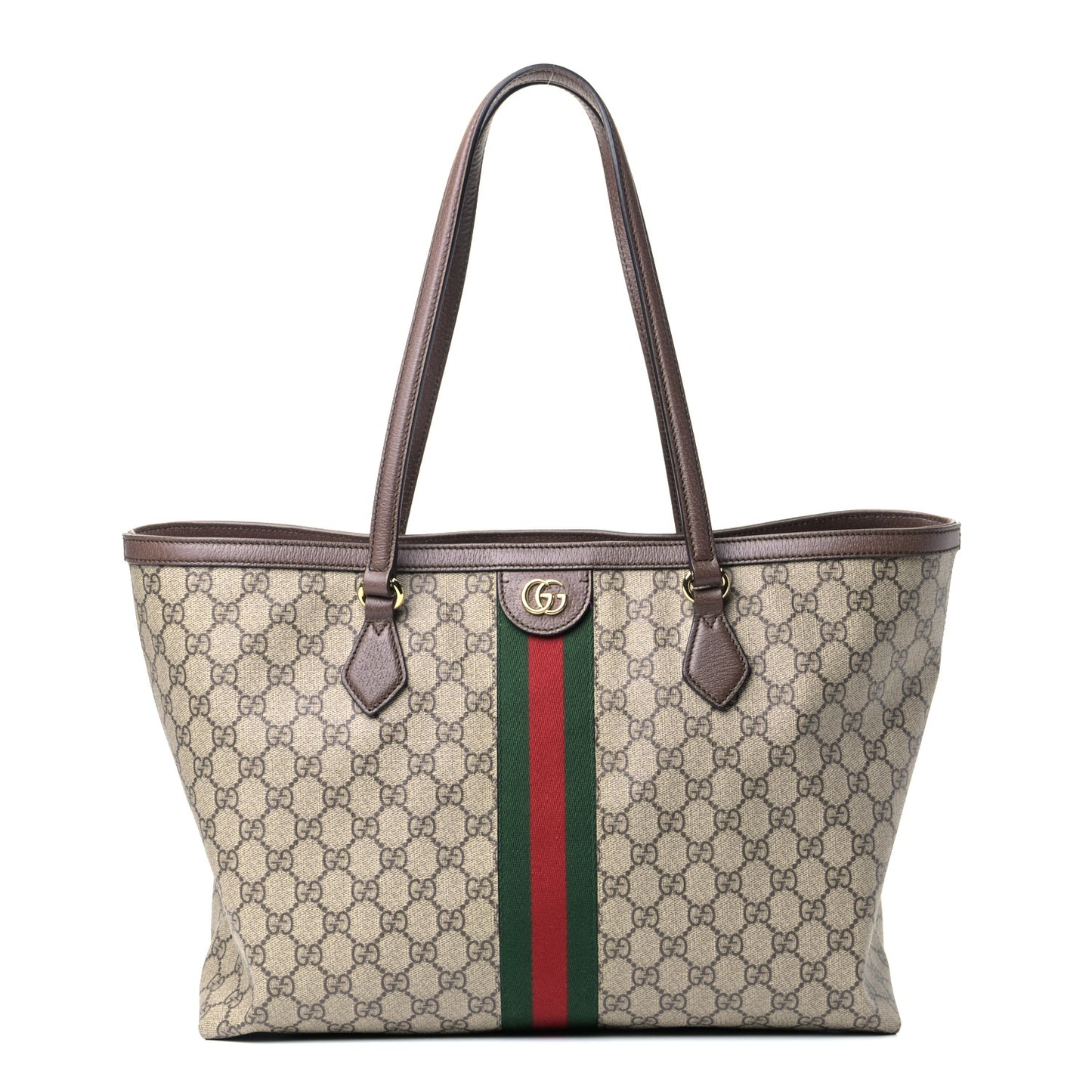 GG Supreme Monogram Medium Ophidia Shopping Tote Brown