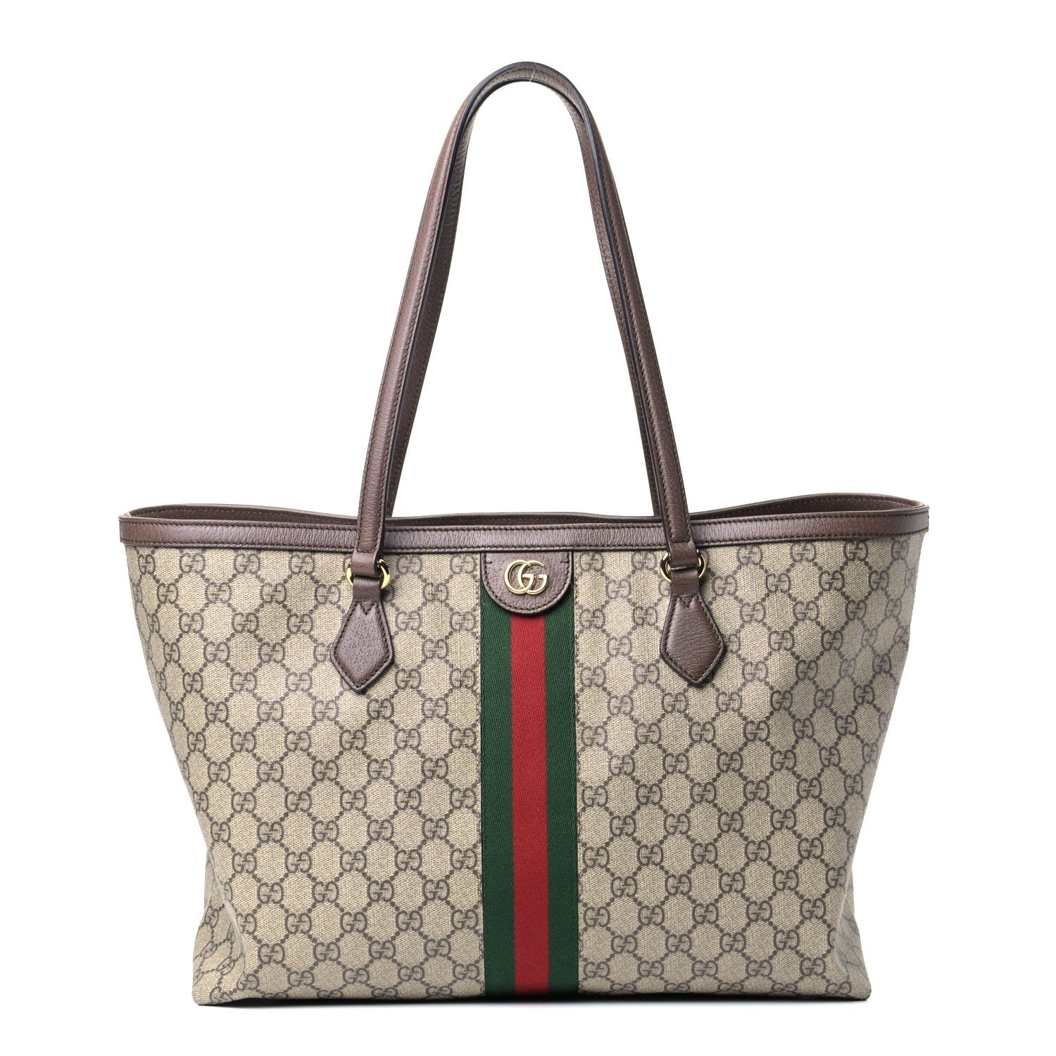Gucci GG Supreme Monogram Medium Ophidia Shopping Tote Brown 1 of 5