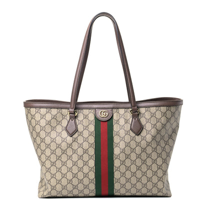 Gucci GG Supreme Monogram Medium Ophidia Shopping Tote Brown 1 of 5
