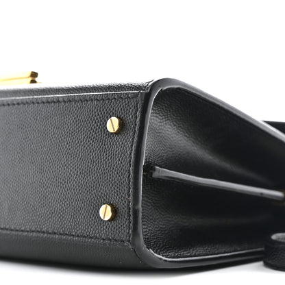 Saint Laurent Grain De Poudre Mini Classic Monogram Cassandra Top Handle Black 10 of 10