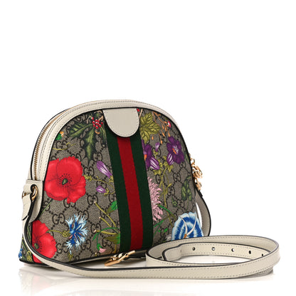 Gucci GG Supreme Monogram Flora Web GG Small Ophidia Dome Shoulder Bag White 3 of 11